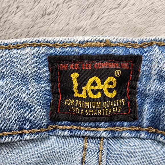 Lee Jeans Womens 16 Blue Mid Rise Straight Leg Regular Fit Stretch Denim Casual - Picture 6 of 13
